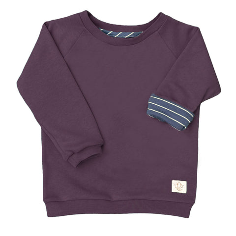 Mitwachsender Kuschelpullover Kinder |  Basic dunkle Beere