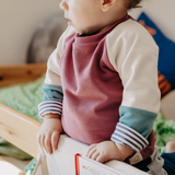 Mitwachsender Kuschelpullover Kinder | Creme/Altrosa