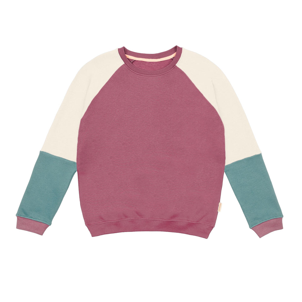 Warmer unisex Pullover aus Bio Baumwoll-Kuschelsweat | Creme/Altrosa