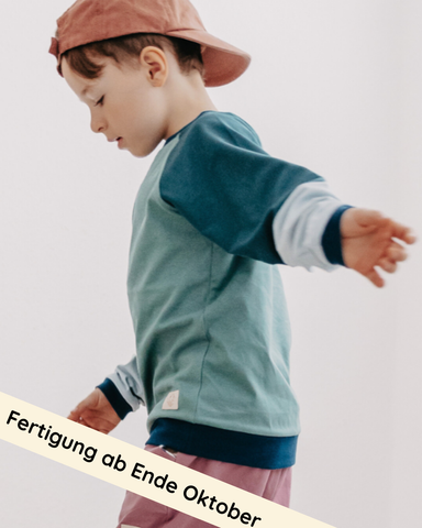Fairtrade long-sleeved shirt | Lenis Blue Orange