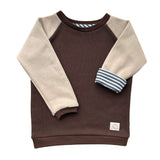 Mitwachsender warmer Pullover Kinder | Bio Baumwolle | Braun | Macadamia | Braun- Macadamia