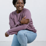 Unisex Sweater - Bio Pullover aus Kuschelsweat |  Basic dunkle Beere