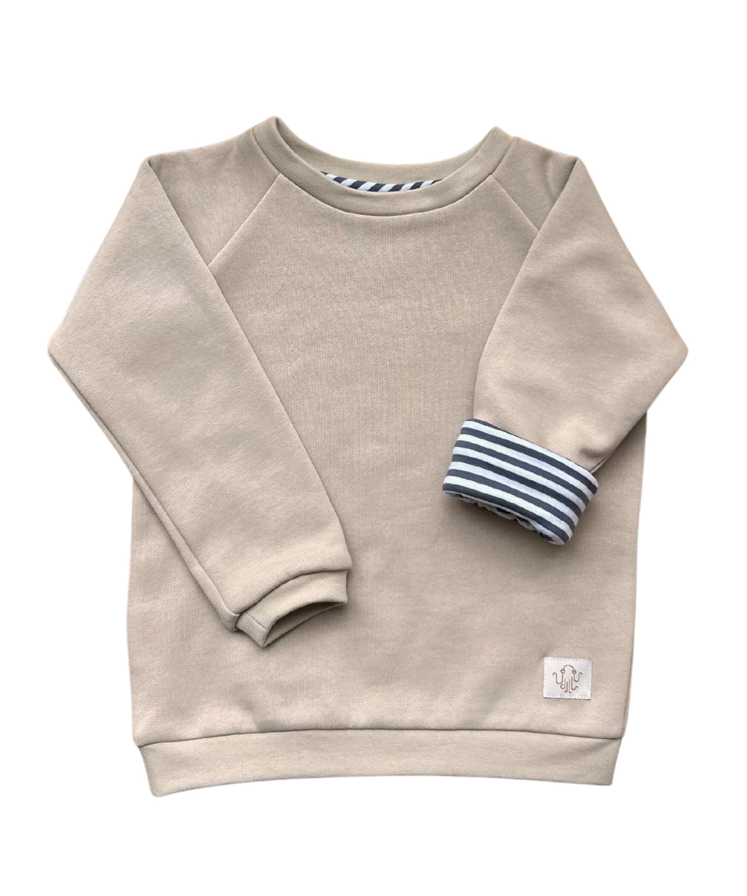 Mitwachsender warmer Pullover Kinder | Bio Baumwolle | Braun | Macadamia | Braun- Macadamia