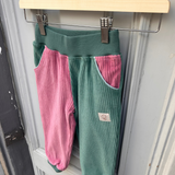 Elli children's trousers | Organic corduroy | Old pink green