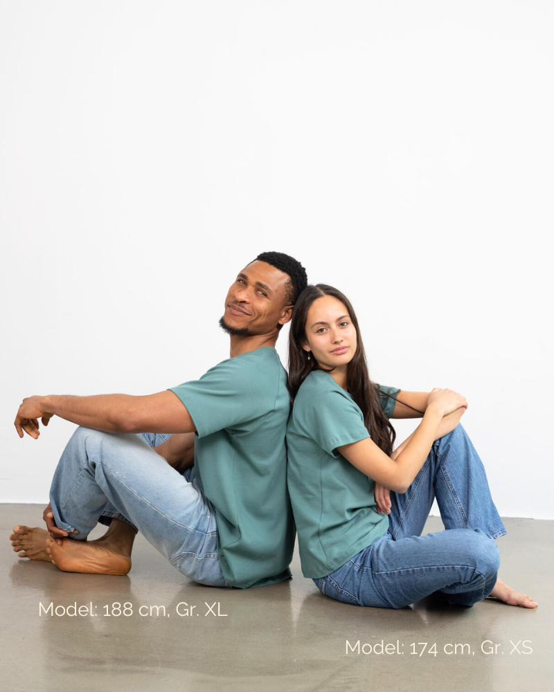 Weiches, langlebiges unisex T-Shirt aus Bio Baumwolle Interlock  | Uni Grün