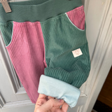 Elli children's trousers | Organic corduroy | Old pink green