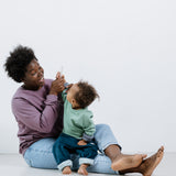 Mitwachsender Kuschelpullover Kinder | Basic Oil Blue