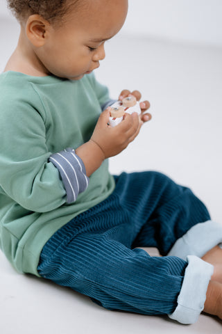 Mitwachsender Kuschelpullover Kinder | Basic Oil Blue