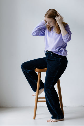 Nicki Sweater  |  aus fairer Bio-Baumwolle | Basic Flieder