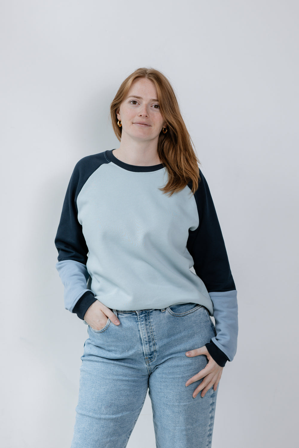 Warmer unisex Pullover aus Bio Baumwoll-Kuschelsweat |  Ocean Fade