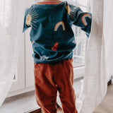 Ino children's trousers | Organic corduroy | Orange Green