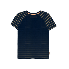 Raglan Shirt aus fairer Bio-Baumwolle | Dunkelblau gestreift