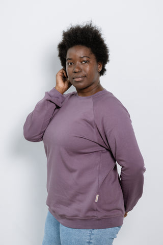 Unisex Sweater - Bio Pullover aus Kuschelsweat |  Basic dunkle Beere