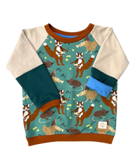 Besondere Kinderkleidung | limited Edition Musiktiere 1 | mitwachsendes Langarmshirt