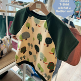 Bio Kinderkleidung I Mitwachsendes T-Shirt I Frühling im Wald I Grün