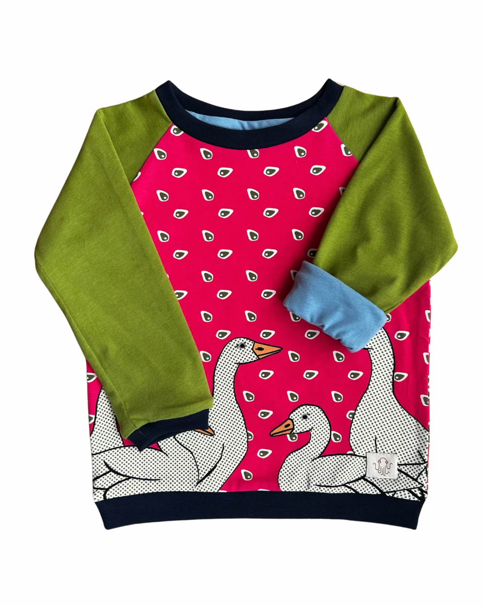 40. Mitwachsendes leichtes Langarmshirt aus Baumwolljersey Kinder |Gänse