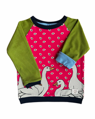 40. Mitwachsendes leichtes Langarmshirt aus Baumwolljersey Kinder |Gänse