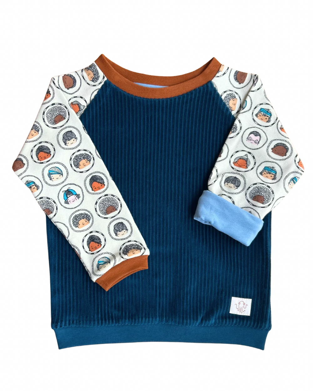 41. Mitwachsender Sweater Kinder ganzjährig | Bio Jersey + Cordnicki | Kinder dieser Welt