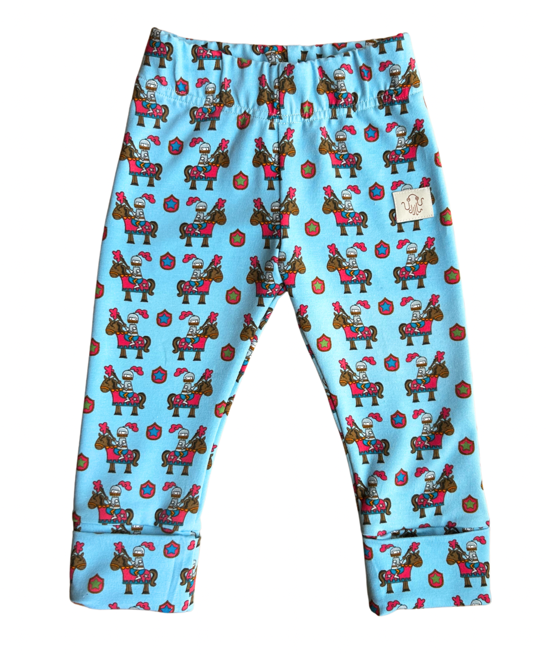 45. Mitwachsende Kinder-Leggings aus Bio-Baumwolle | Knieschutz | Ritter