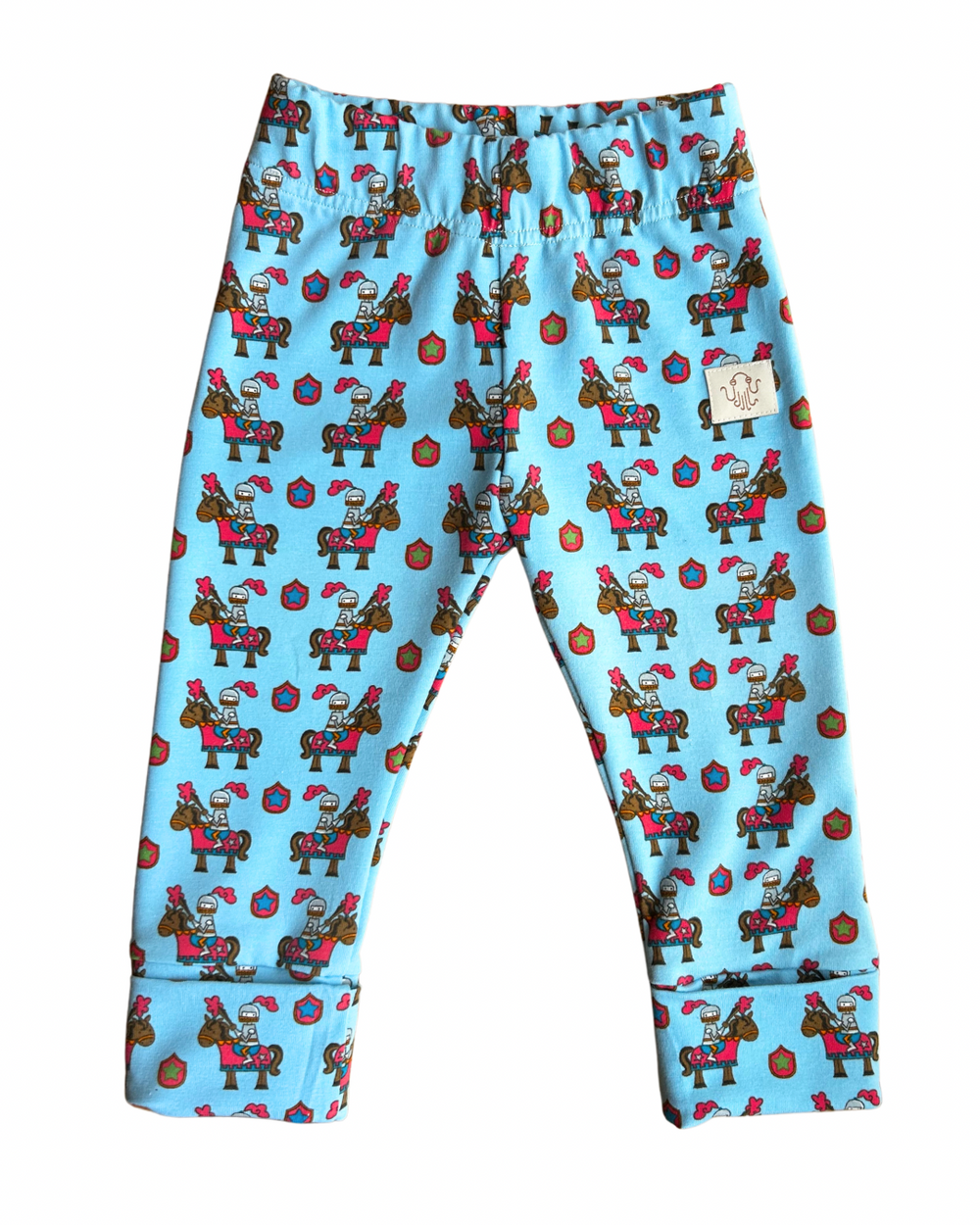 45. Mitwachsende Kinder-Leggings aus Bio-Baumwolle | Knieschutz | Ritter