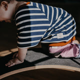 Bio Kinderkleidung I Mitwachsendes T-Shirt I Blau-gestreift