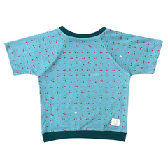 Bio Kinderkleidung I Mitwachsendes T-Shirt I Kirschen - Blau