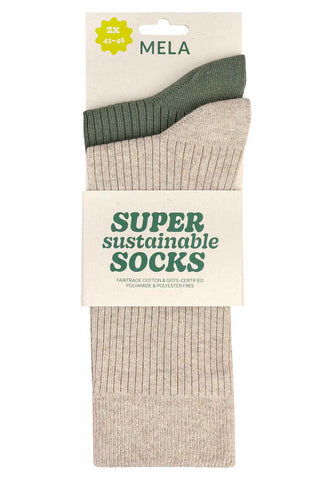 Ribbed socks 2-pack - mela wear