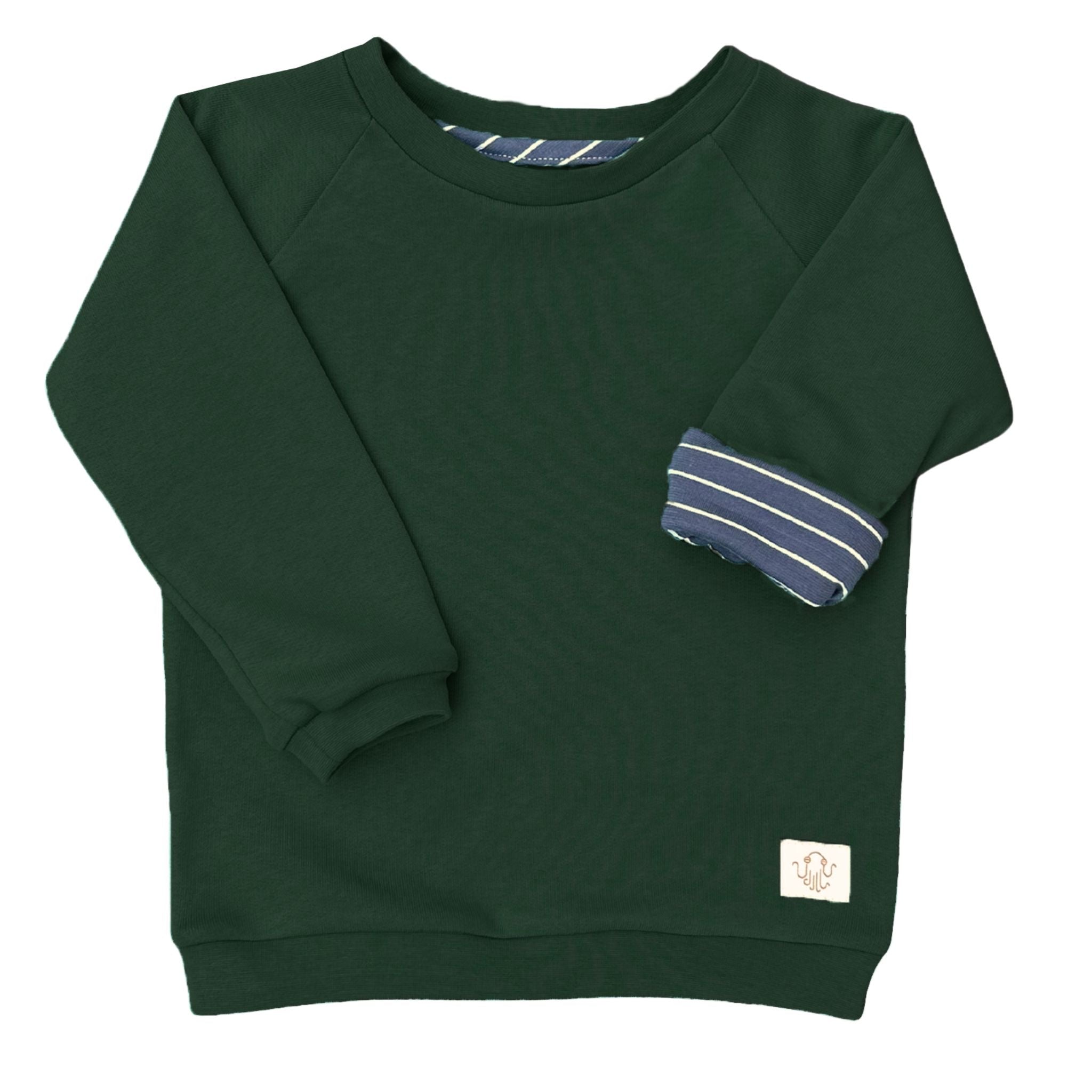 Mitwachsender warmer Pullover Kinder |  Bio Baumwolle | Unifarben