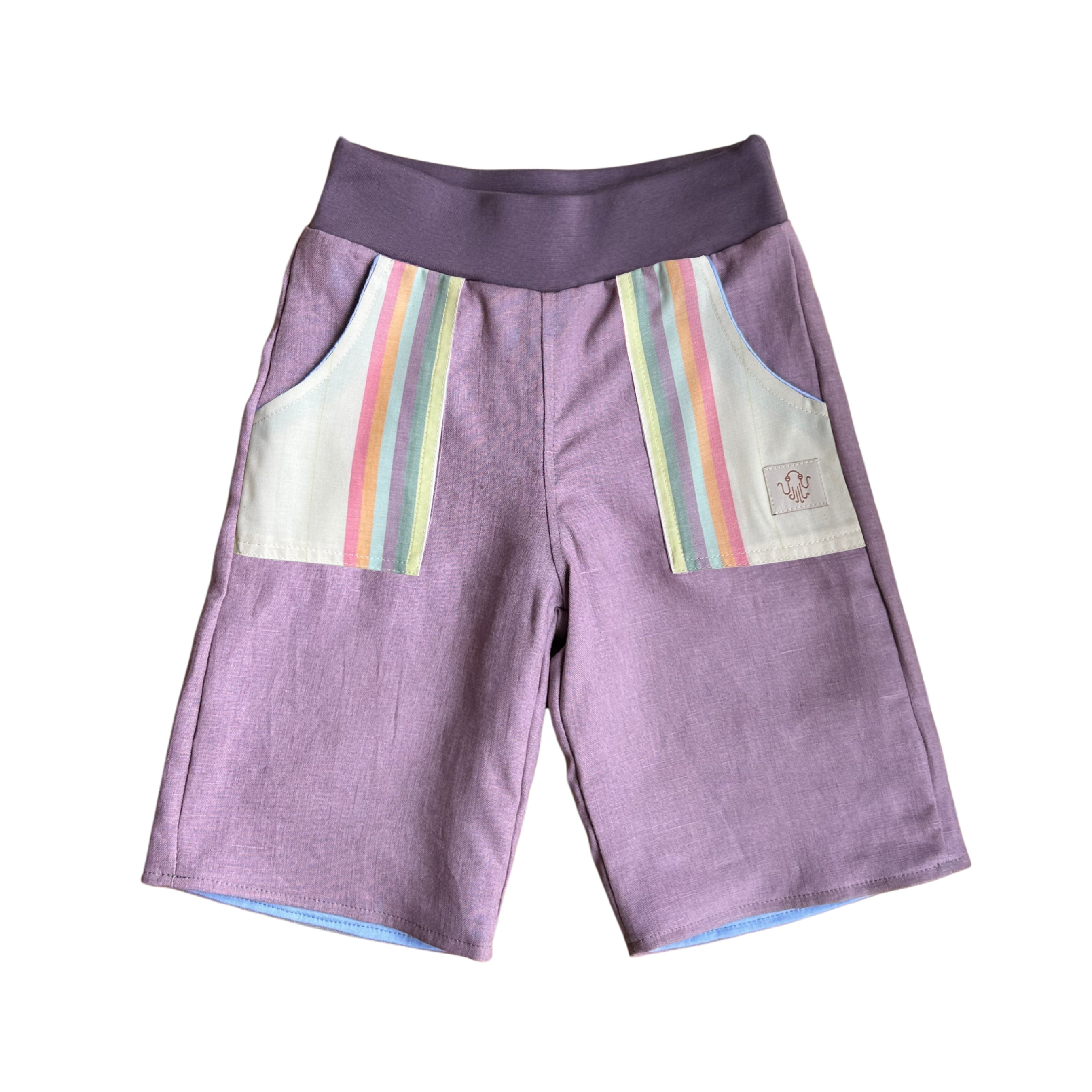 oktopulli Kurzehose Kinder rosa gestreift 