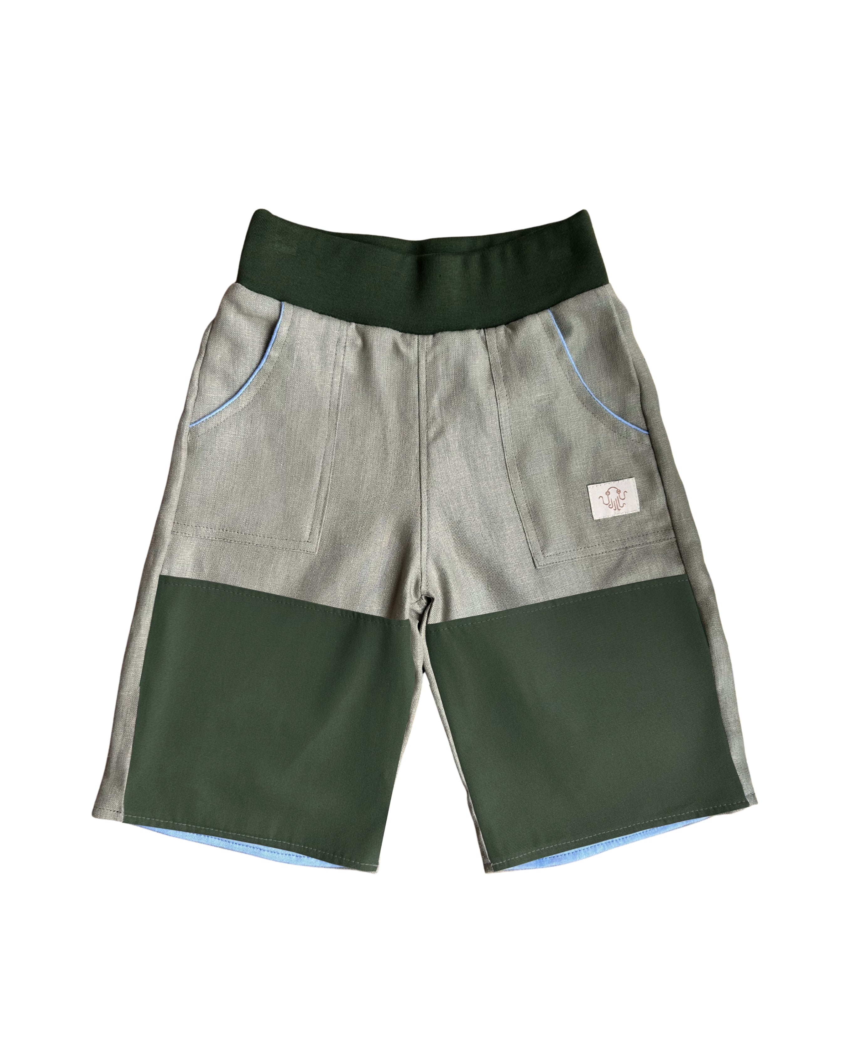 oktopulli Kurzehose Kinder grün Knieschutz