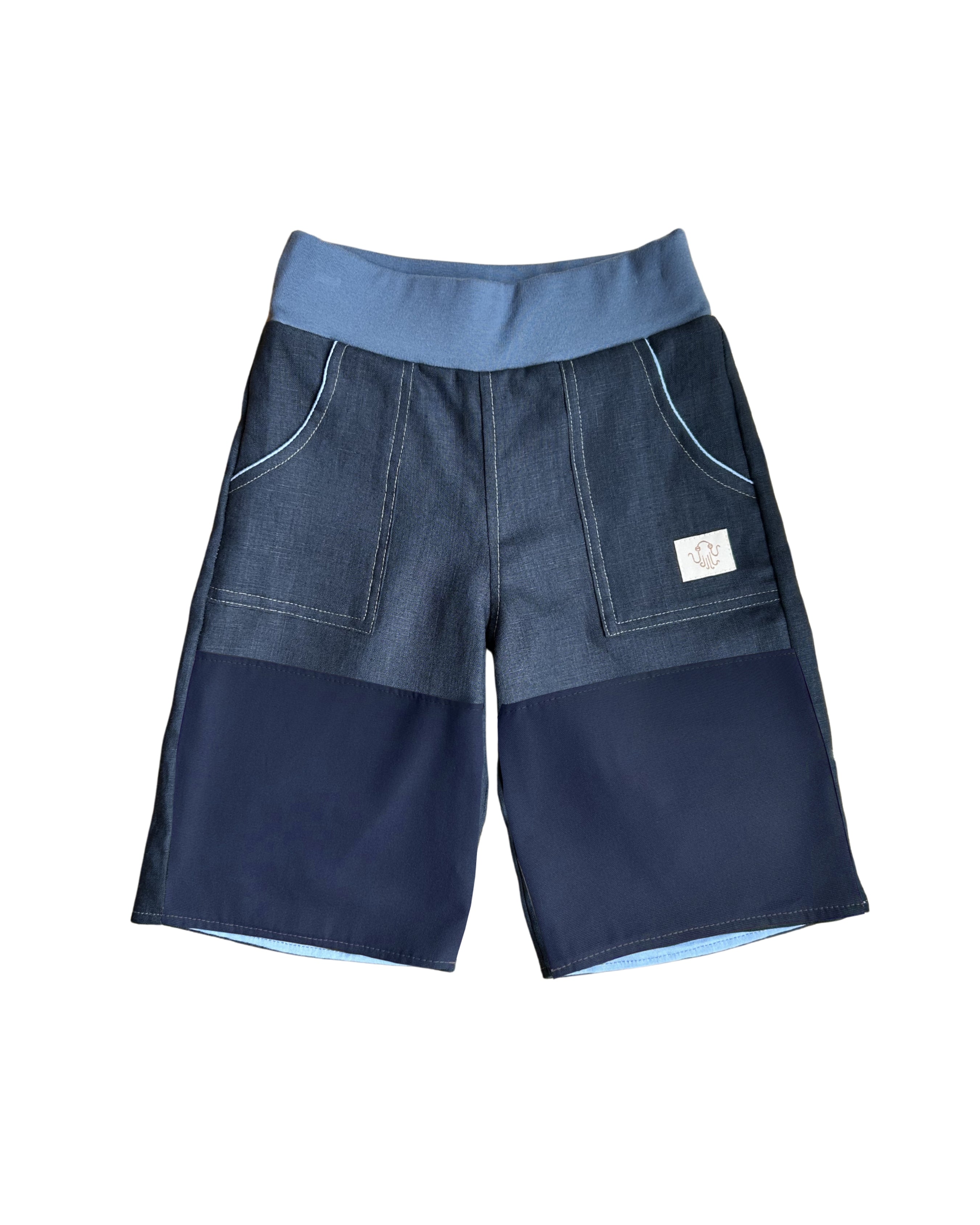 oktopulli Kurzehose Kinder dunkelblau Knieschutz