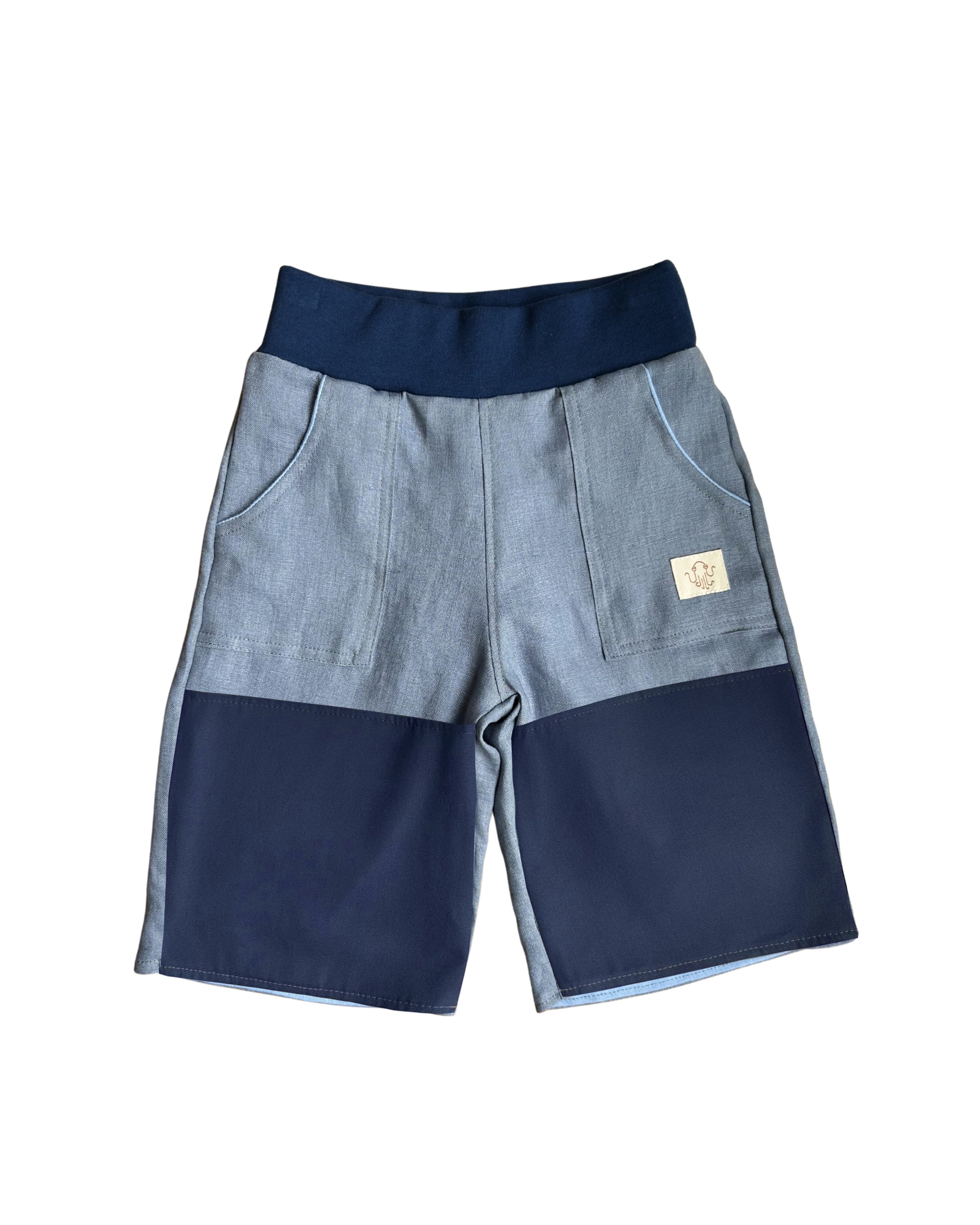 oktopulli Kurzehose Kinder hellblau Knieschutz
