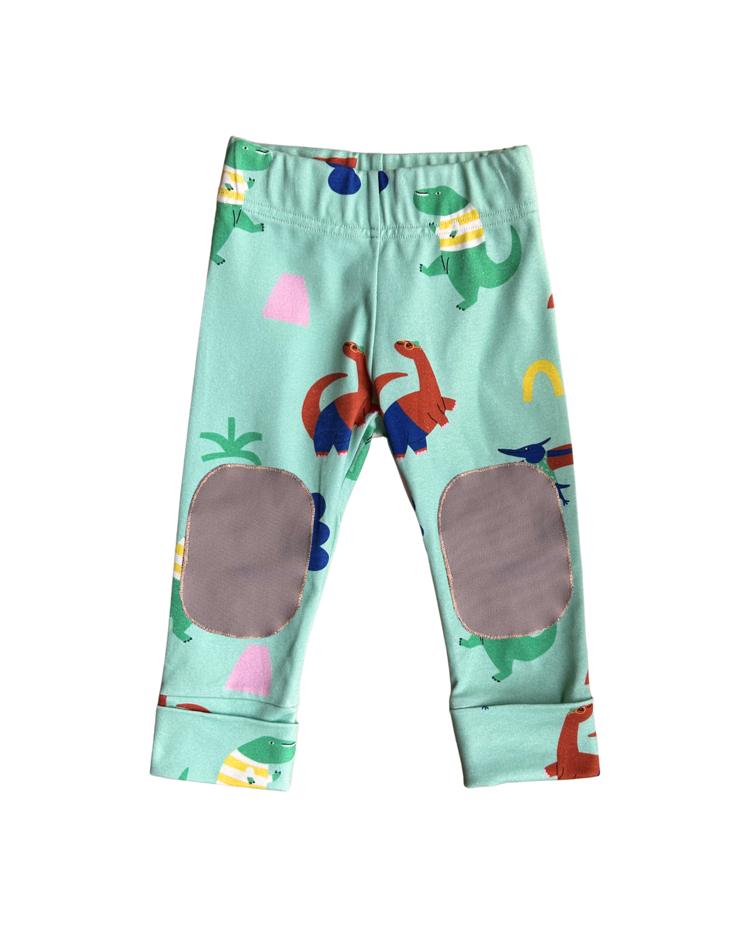 oktopulli Leggings Kinder  grün Dino Knieschutz