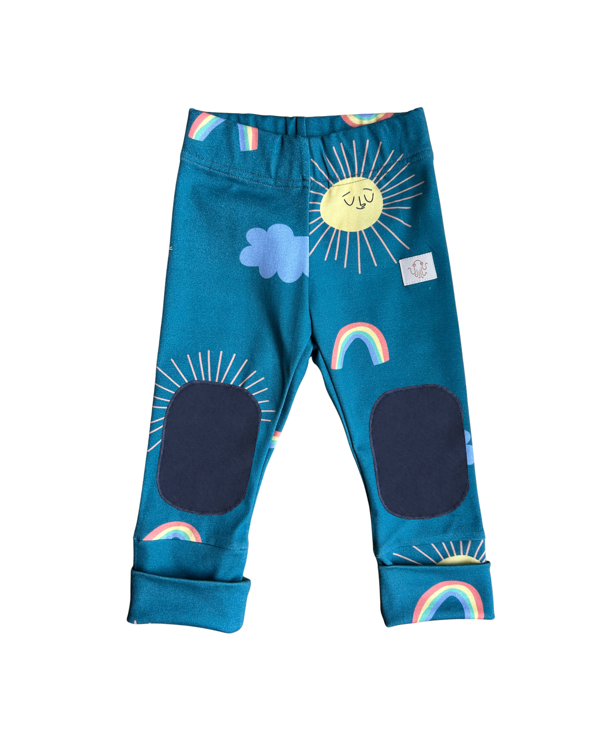 oktopulli Leggings Kinder Blau Regenbogen