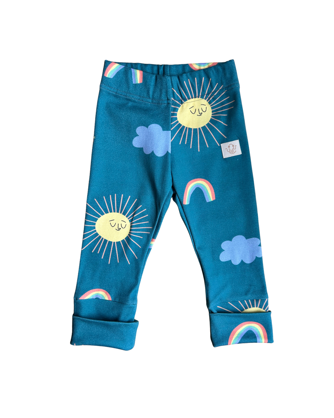 oktopulli Leggings Kinder  blau Regenbogen