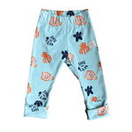 oktopulli Leggings Kinder blau Meerestiere