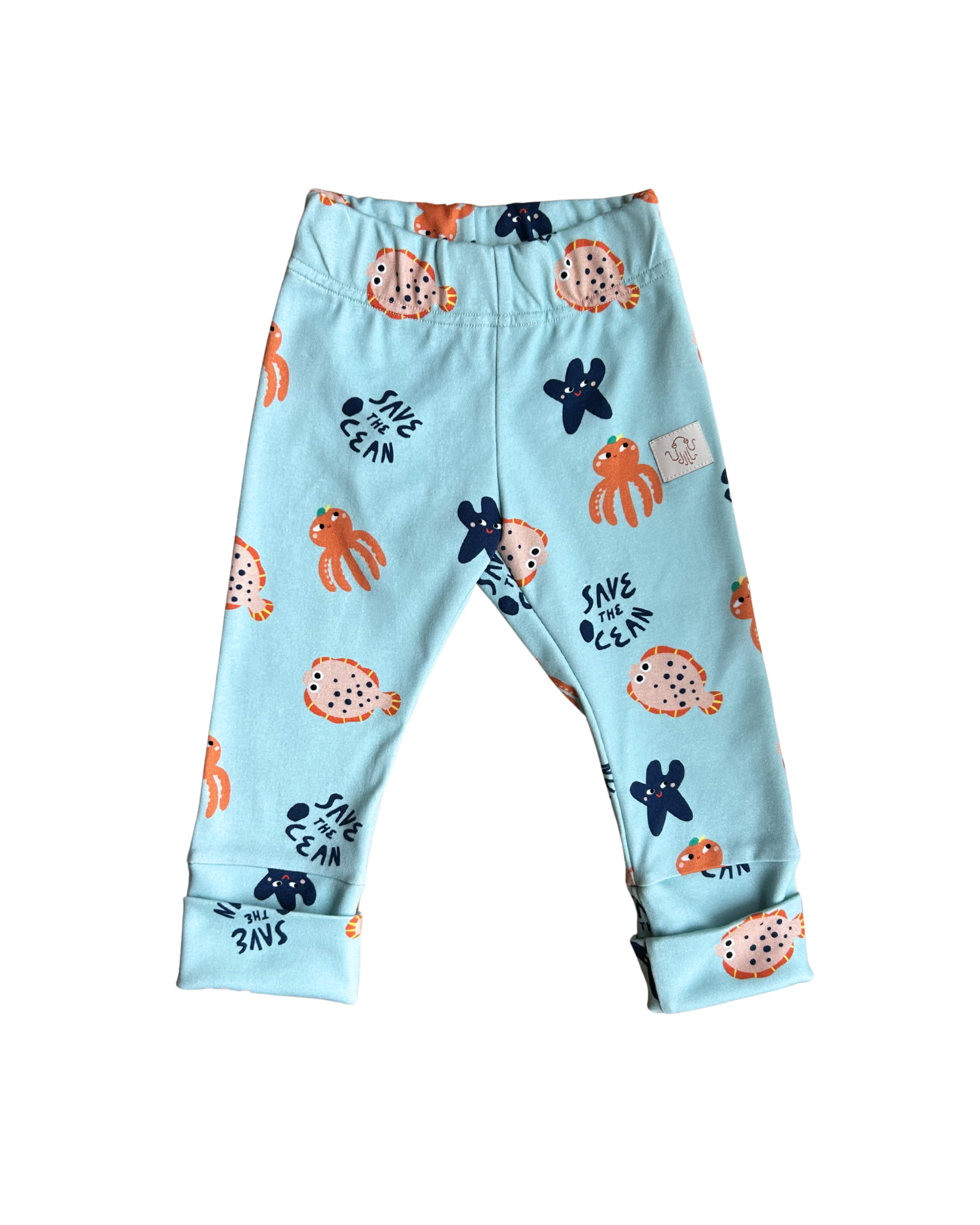 oktopulli Leggings Kinder blau Meerestiere