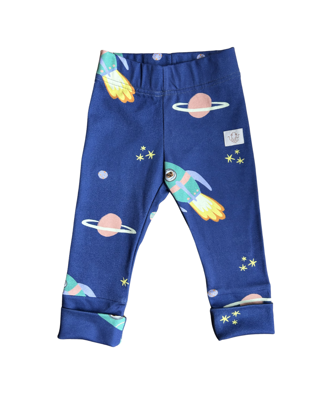 oktopulli Leggings Kinder blau Weltall