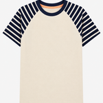 oktopulli T-Shirt Erwachsen weiß blau gestreift
