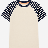 oktopulli T-Shirt Erwachsen weiß blau gestreift