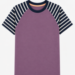 oktopulli T-Shirt Erwachsen lila streifen blau