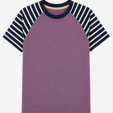 oktopulli T-Shirt Erwachsen lila streifen blau