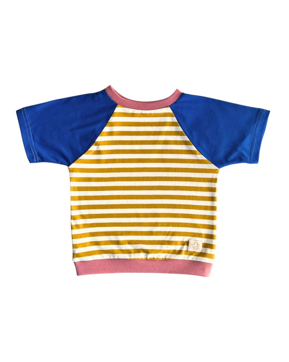 11. Mitwachsendes T-Shirt Kinder | Bio Jersey | gelbe Streifen